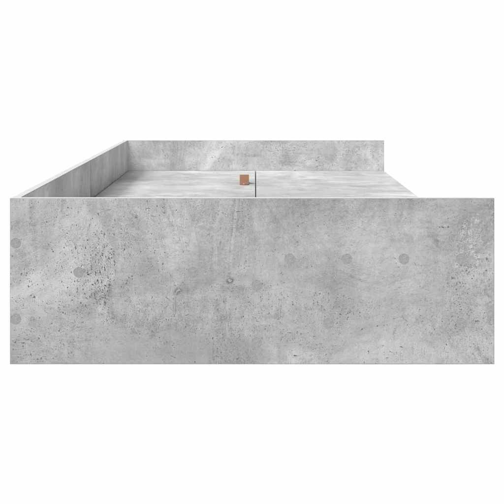 Bed Frame with Drawer Concrete Grey 90 x 190 cm Engineered Wood