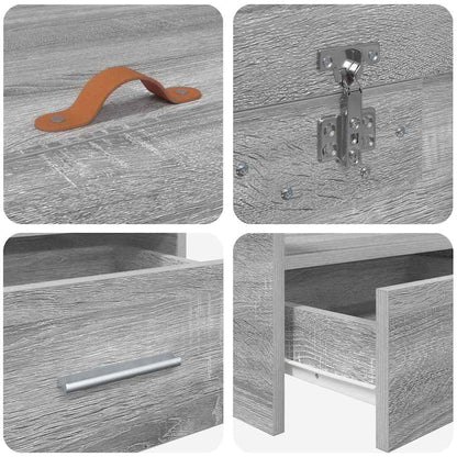 Bed Frame with Drawer Grey Sonoma 90 x 190 cm Engineered Wood