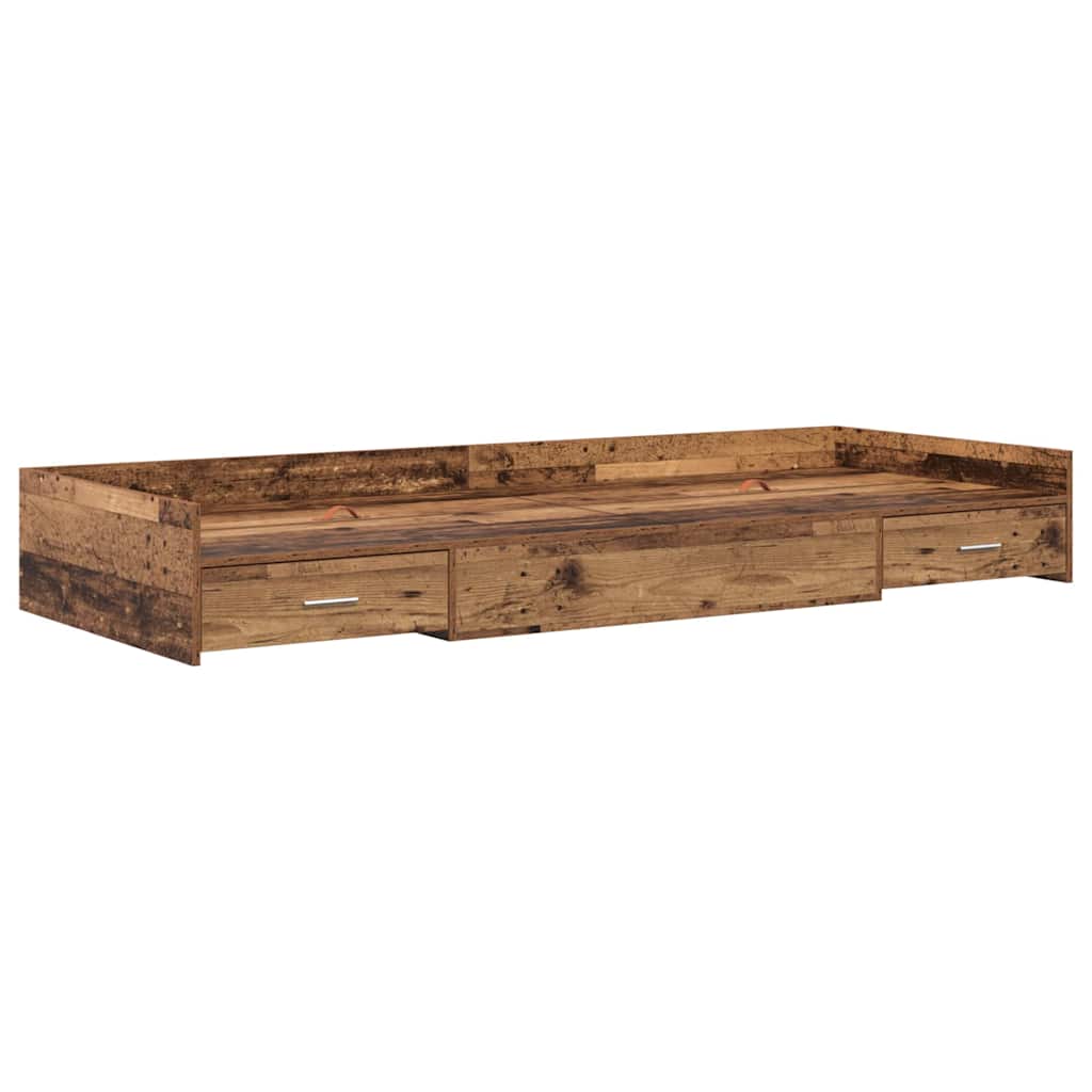 Bed Frame with Headboard Old Wood 90 x 190 cm Engineered Wood