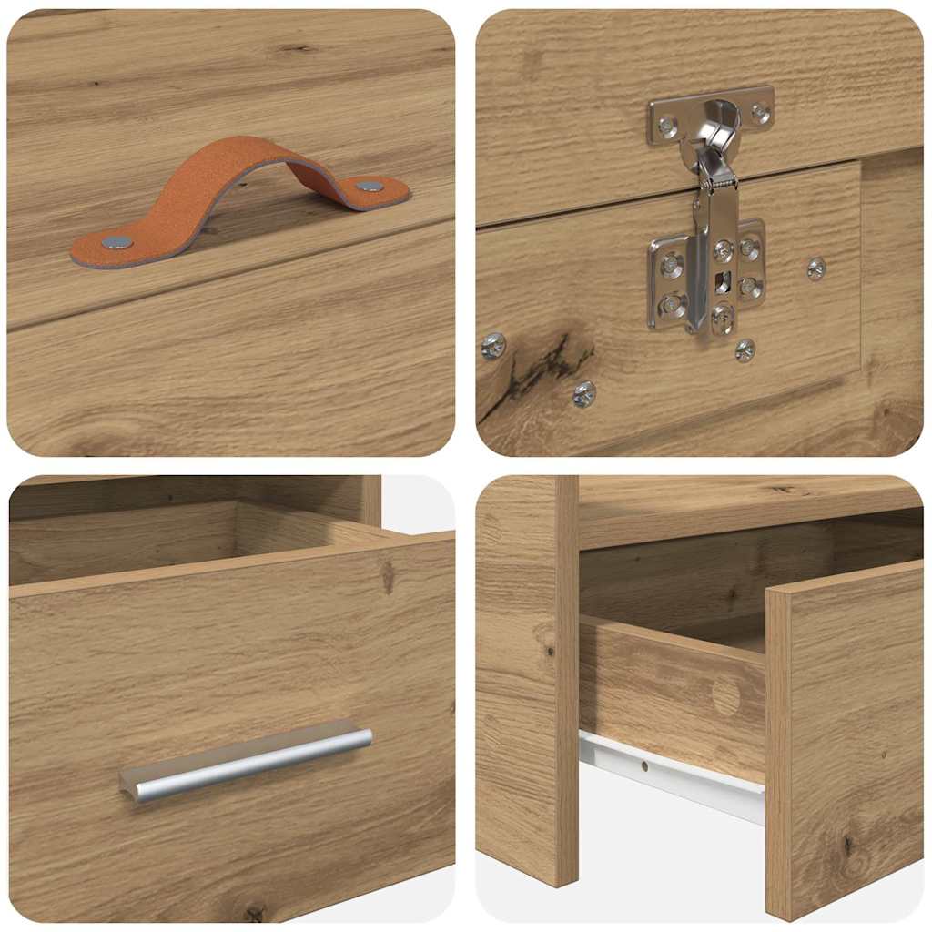 Bed Frame with Drawer Artisan Oak 90 x 190 cm Engineered Wood