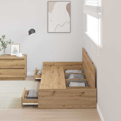 Bed Frame with Drawer Artisan Oak 90 x 190 cm Engineered Wood
