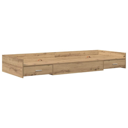 Bed Frame with Drawer Artisan Oak 90 x 190 cm Engineered Wood