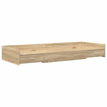 Bed Frame with Drawer Sonoma Oak 75 x 190 cm Engineered Wood