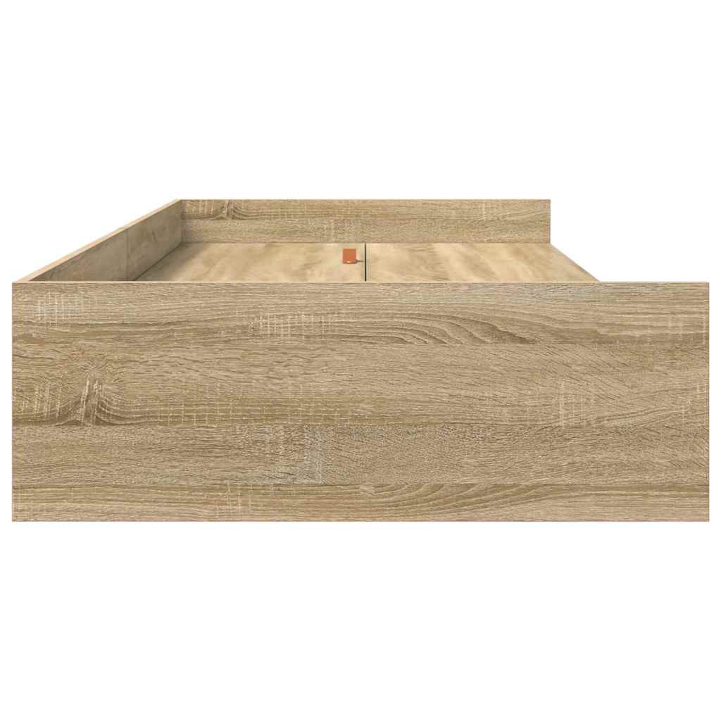Bed Frame with Drawer Sonoma Oak 75 x 190 cm Engineered Wood