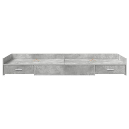 Bed Frame with Drawer Concrete Grey 75 x 190 cm Engineered Wood