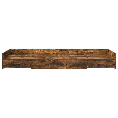 Bed Frame with Drawer Smoked Oak 75 x 190 cm Engineered Wood