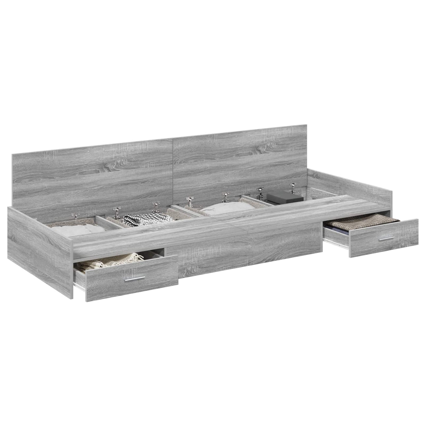 Bed Frame with Drawer Grey Sonoma 75 x 190 cm Engineered Wood