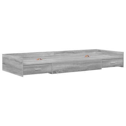 Bed Frame with Drawer Grey Sonoma 75 x 190 cm Engineered Wood