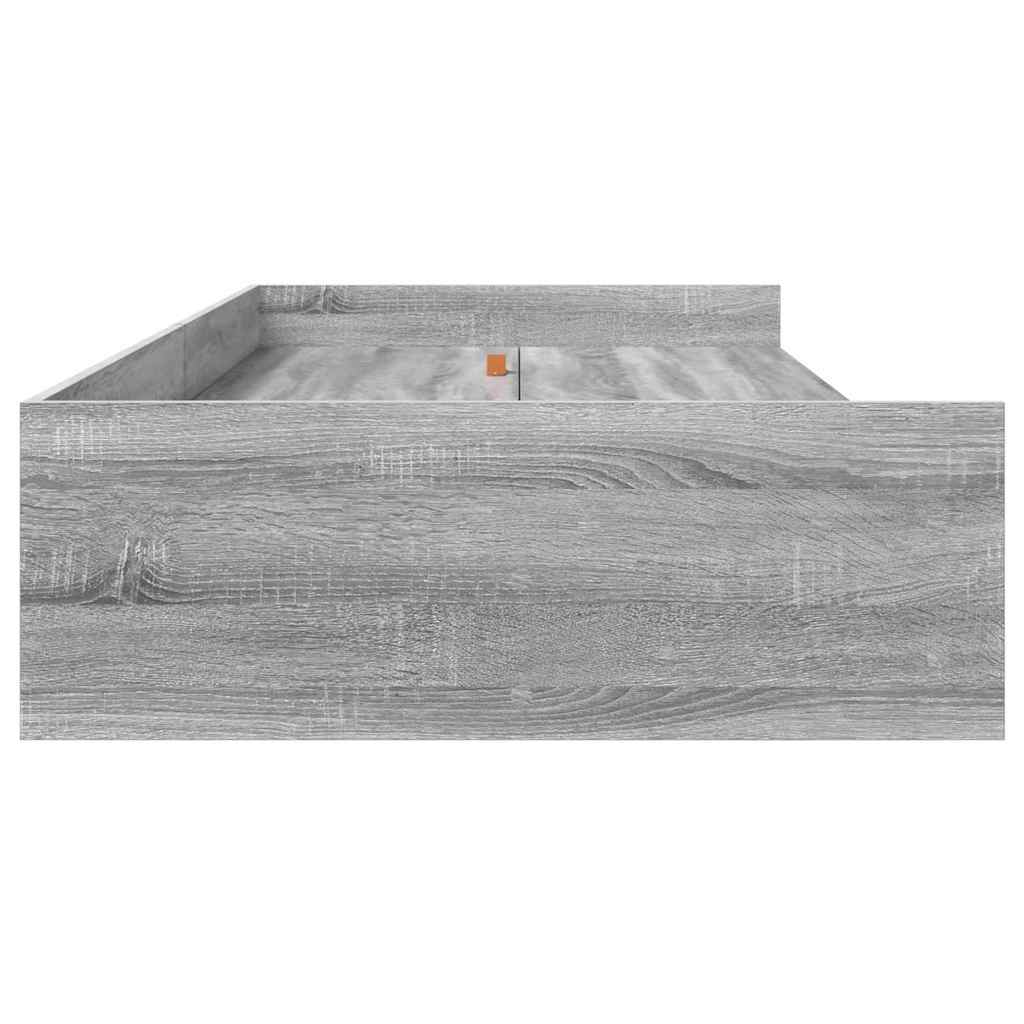 Bed Frame with Drawer Grey Sonoma 75 x 190 cm Engineered Wood