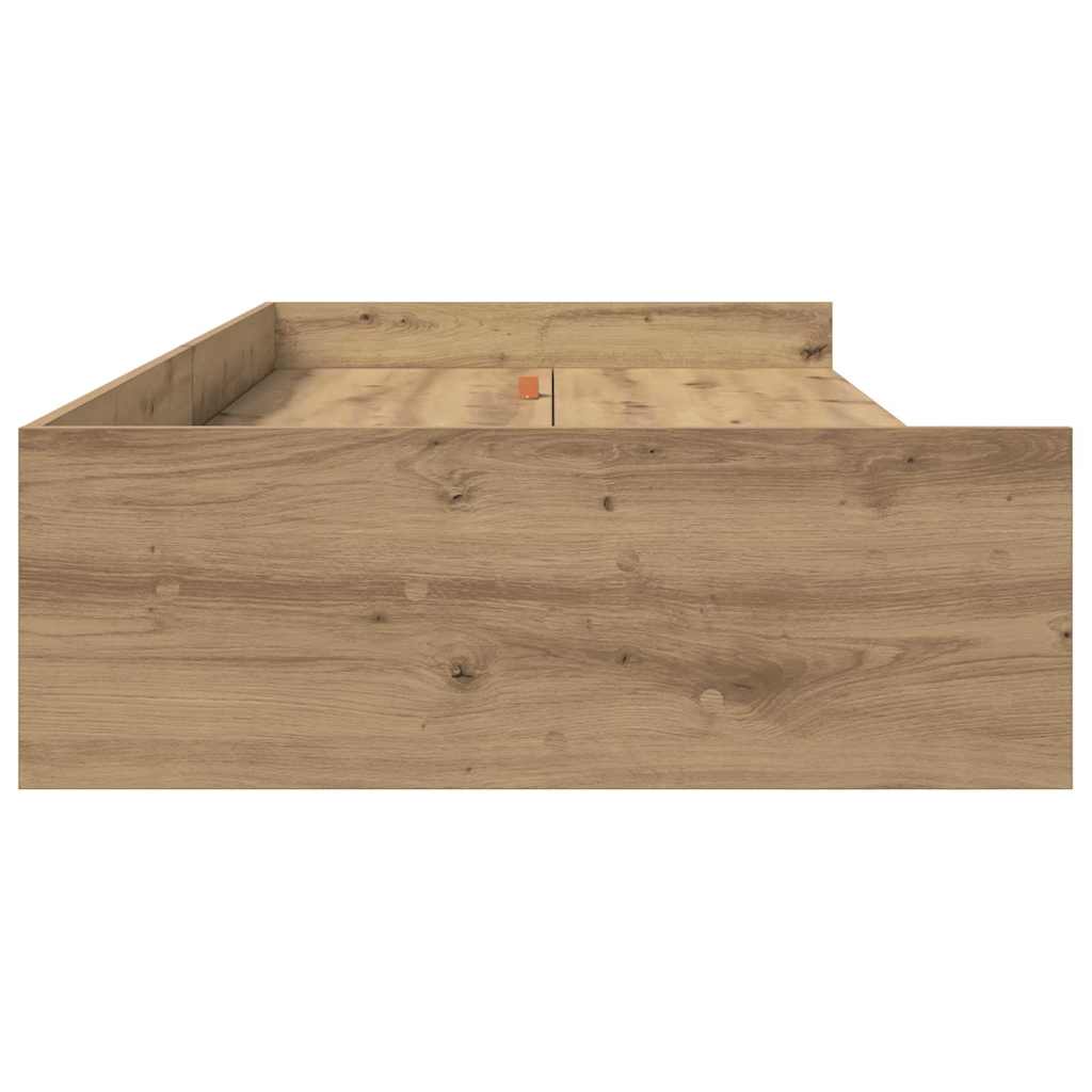 Bed Frame with Drawer Artisan Oak 75 x 190 cm Engineered Wood