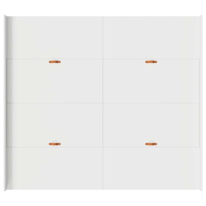 Storage Bed Frame with Door White 200 x 200 cm Engineered Wood