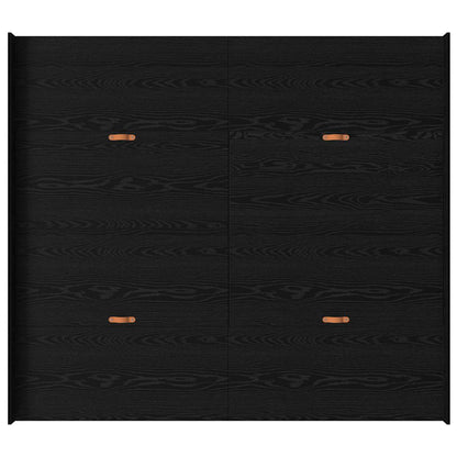 Storage Bed Frame Black Oak 200 x 200 cm Engineered Wood