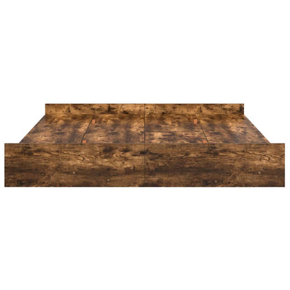 Storage Bed Frame Smoked Oak 200 x 200 cm Engineered Wood