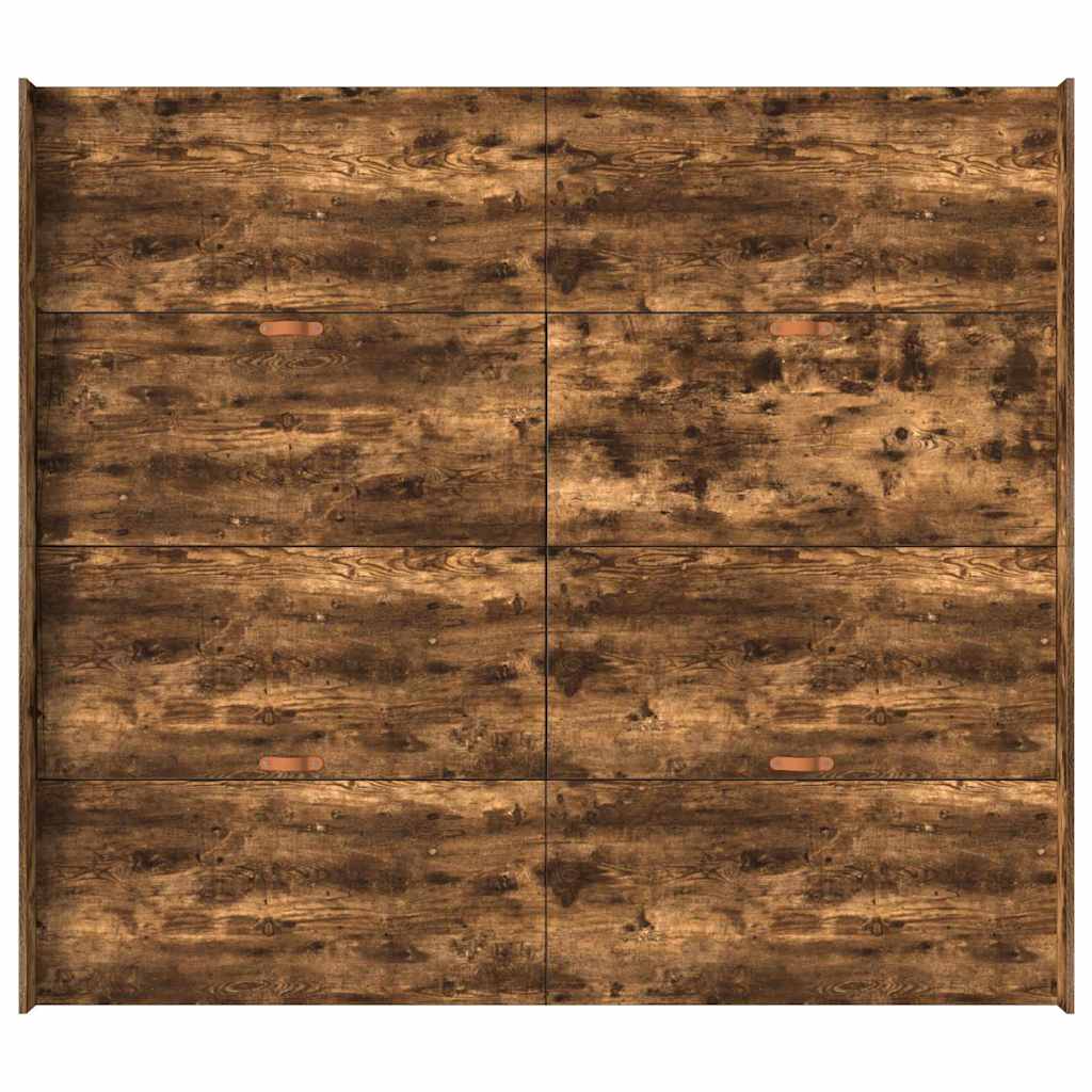 Storage Bed Frame Smoked Oak 200 x 200 cm Engineered Wood