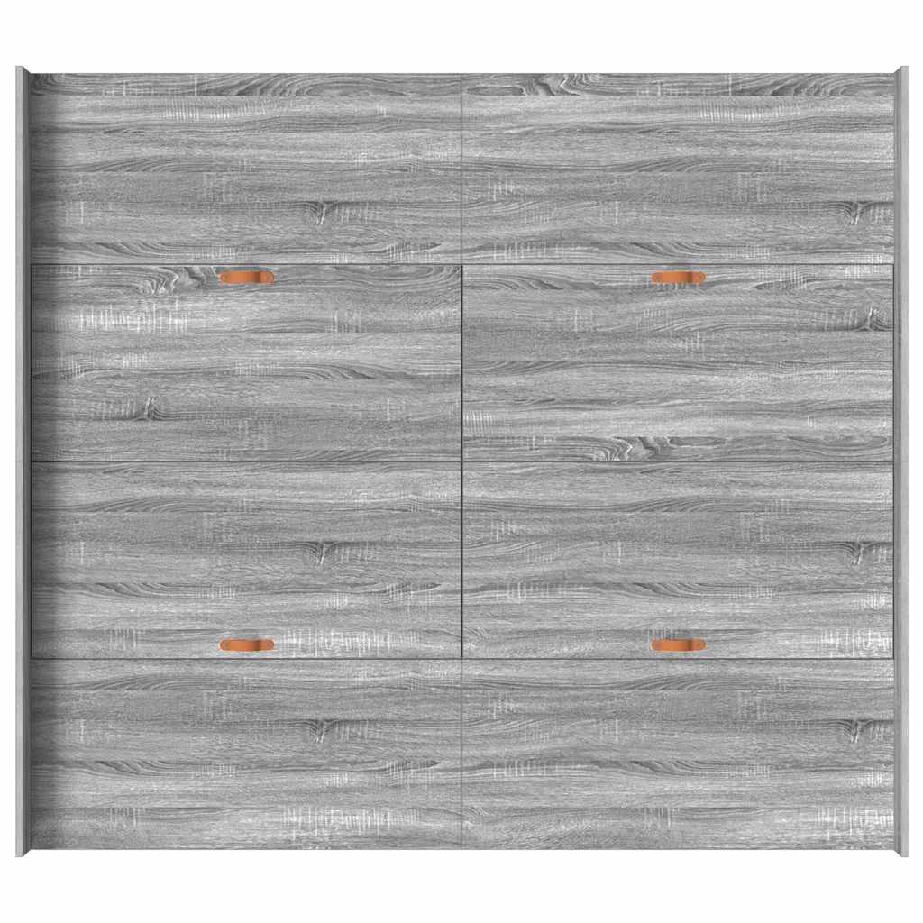 Storage Bed Frame Grey Sonoma 200 x 200 cm Engineered Wood