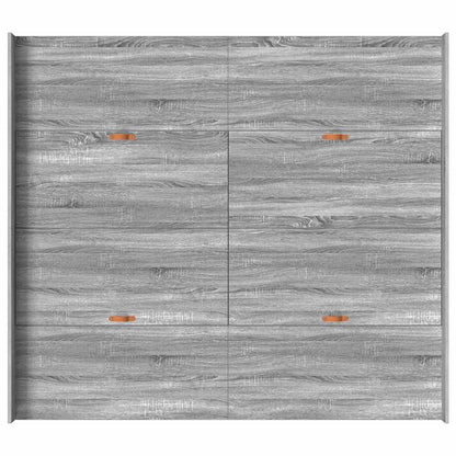 Storage Bed Frame Grey Sonoma 200 x 200 cm Engineered Wood
