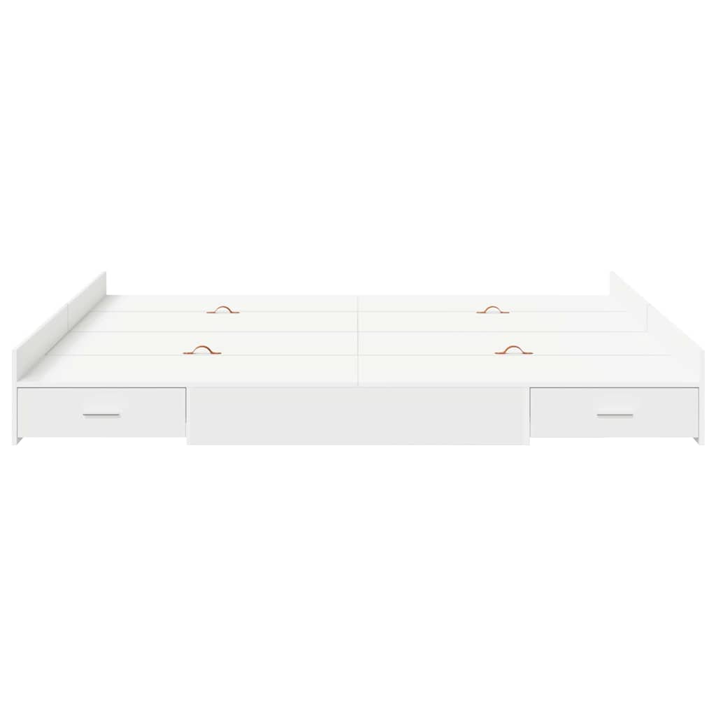 Storage Bed Frame with Door White 180 x 200 cm Engineered Wood