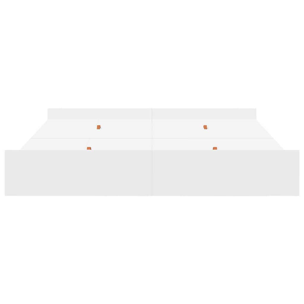 Storage Bed Frame with Door White 180 x 200 cm Engineered Wood