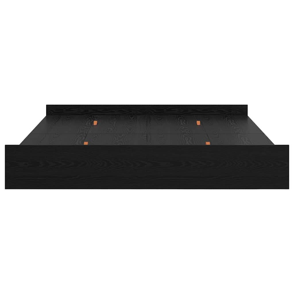 Storage Bed Frame Black Oak 180 x 200 cm Engineered Wood