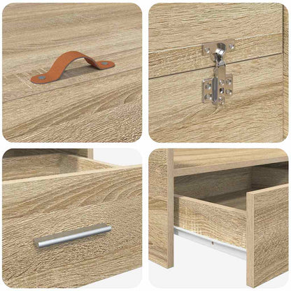 Storage Bed Frame Sonoma Oak 180 x 200 cm Engineered Wood