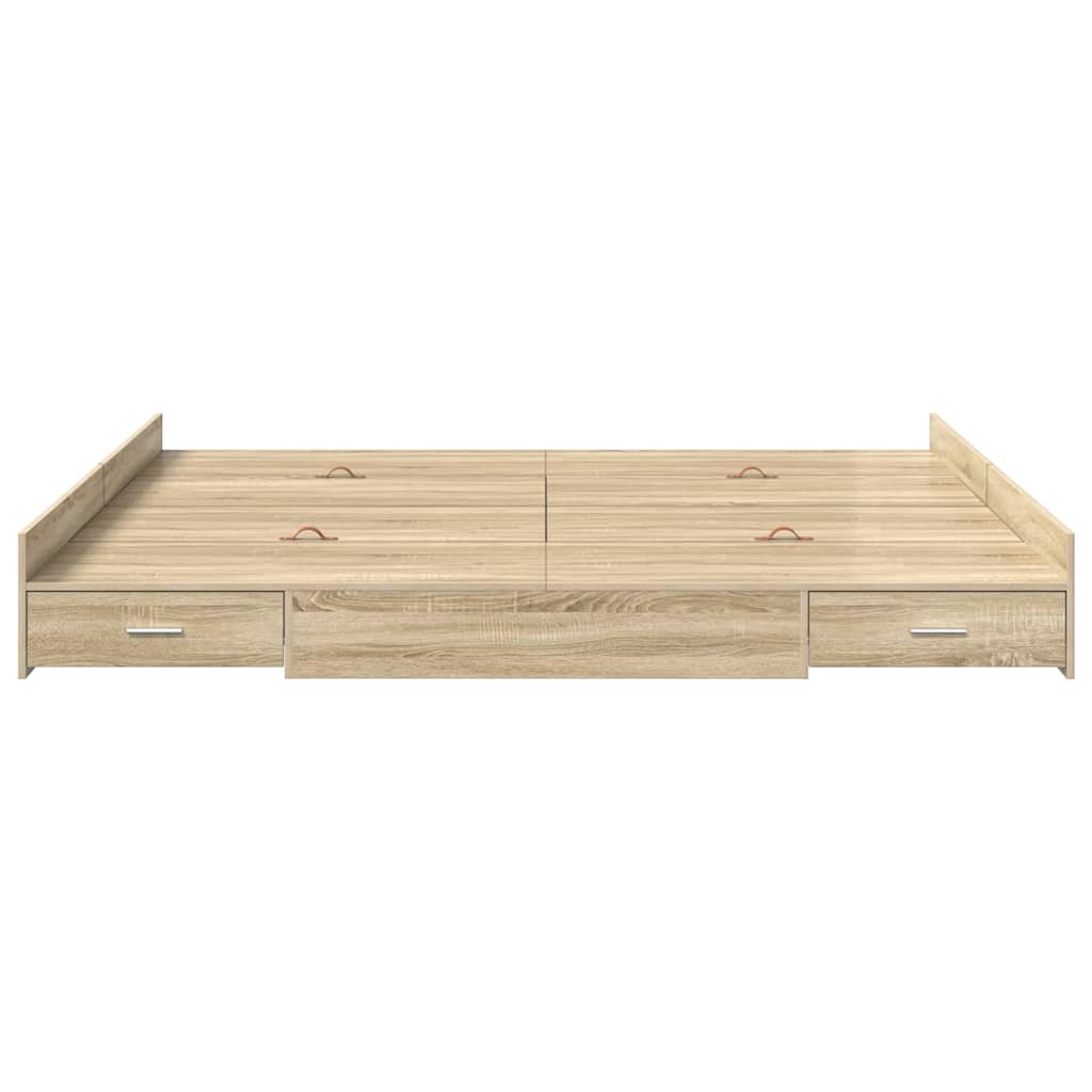 Storage Bed Frame Sonoma Oak 180 x 200 cm Engineered Wood