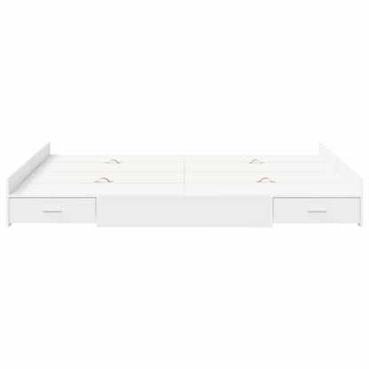 Storage Bed Frame with Door White 160 x 200 cm Engineered Wood