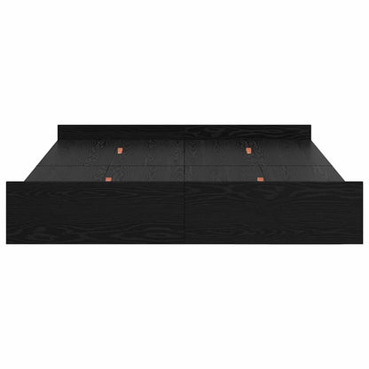 Storage Bed Frame Black Oak 160 x 200 cm Engineered Wood