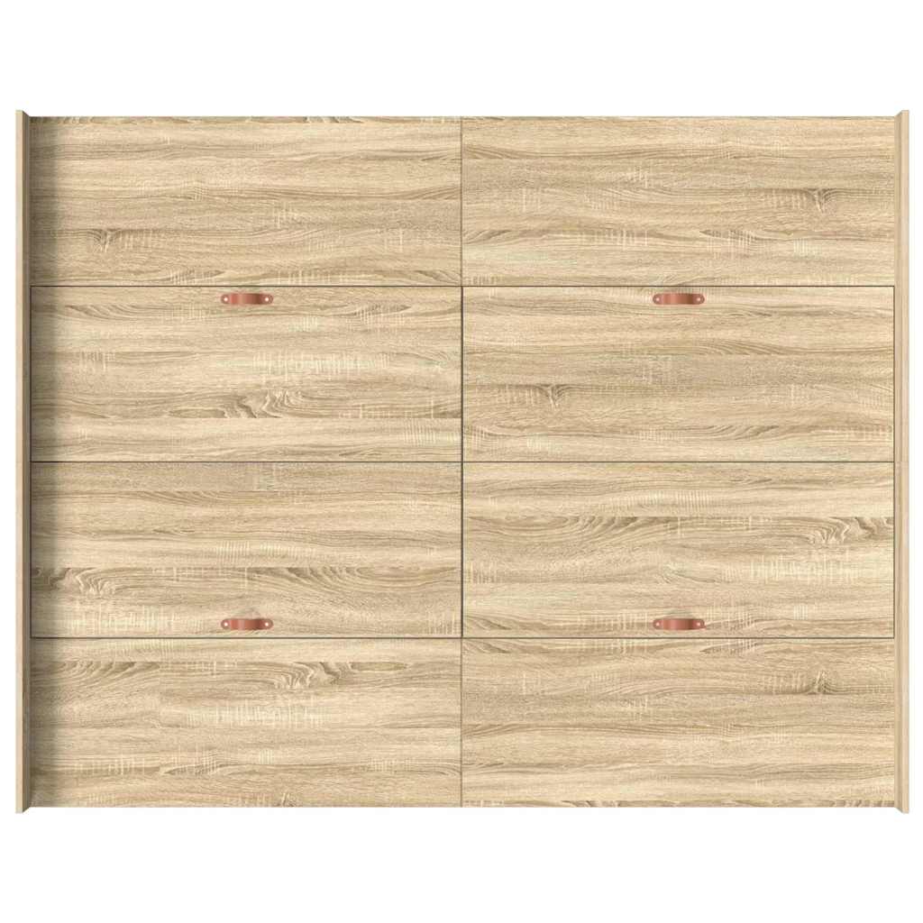 Storage Bed Frame Sonoma Oak 160 x 200 cm Engineered Wood