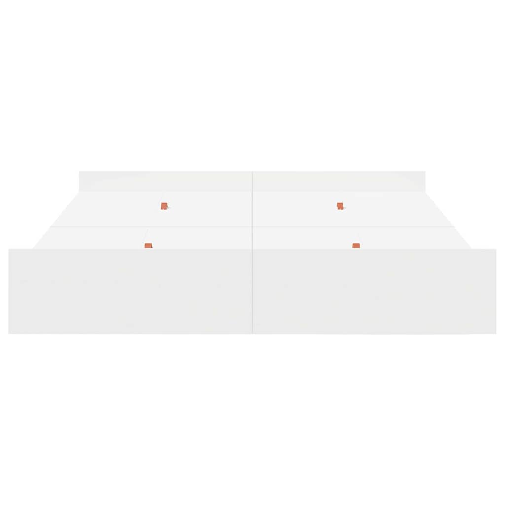 Storage Bed Frame with Door White 150 x 200 cm Engineered Wood