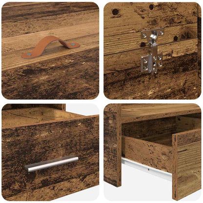 Storage Bed Frame Old Wood 150 x 200 cm Engineered Wood