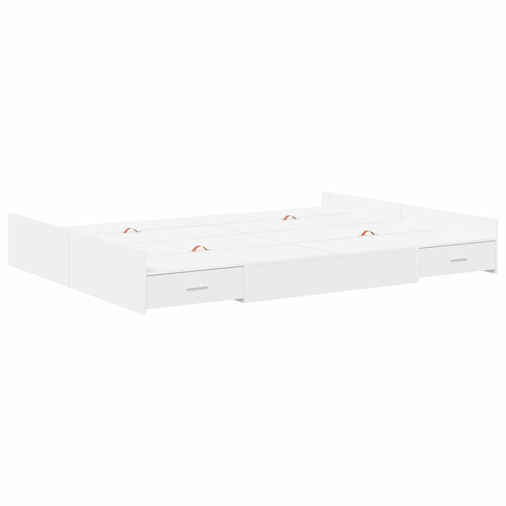 Storage Bed Frame with Door White 140 x 200 cm Engineered Wood