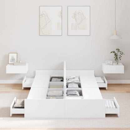 Storage Bed Frame with Door White 120 x 200 cm Engineered Wood