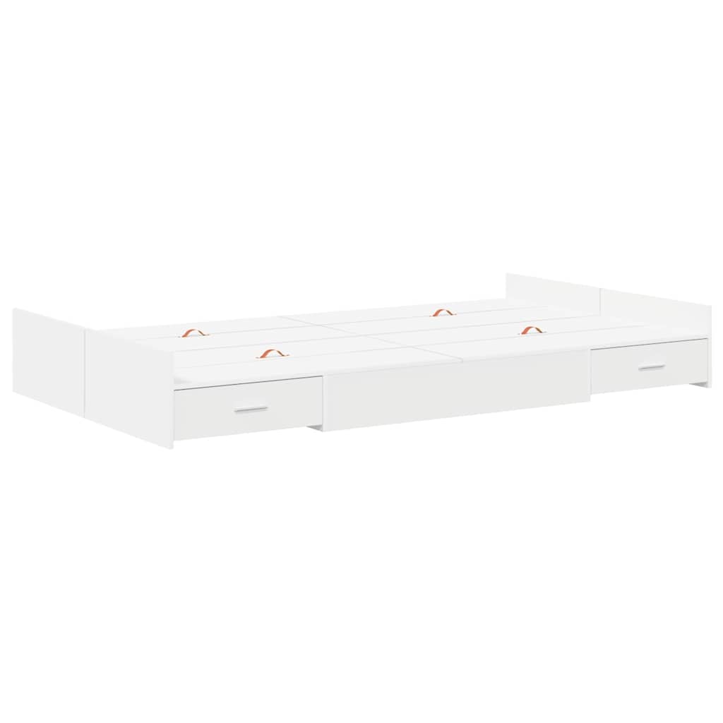 Storage Bed Frame with Door White 120 x 200 cm Engineered Wood