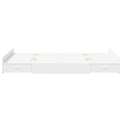 Storage Bed Frame with Door White 120 x 200 cm Engineered Wood