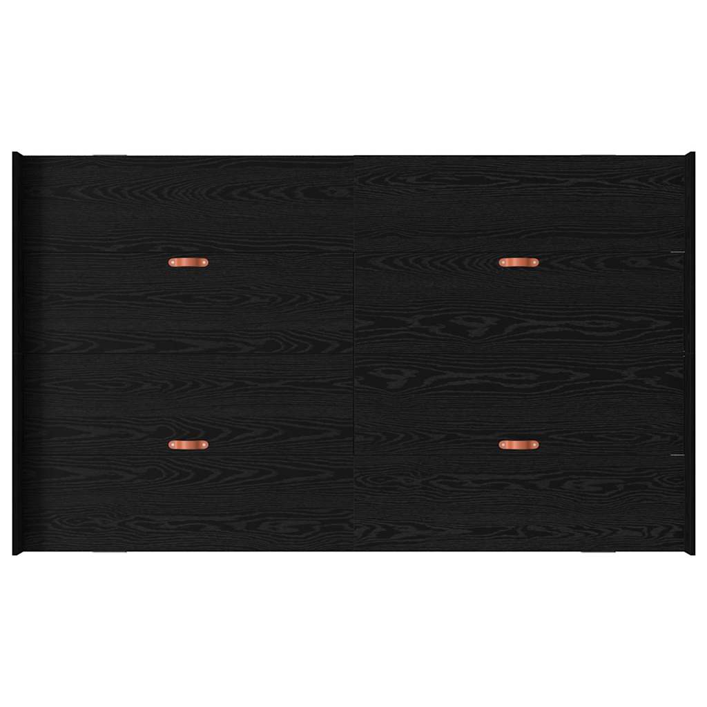 Storage Bed Frame Black Oak 120 x 200 cm Engineered Wood
