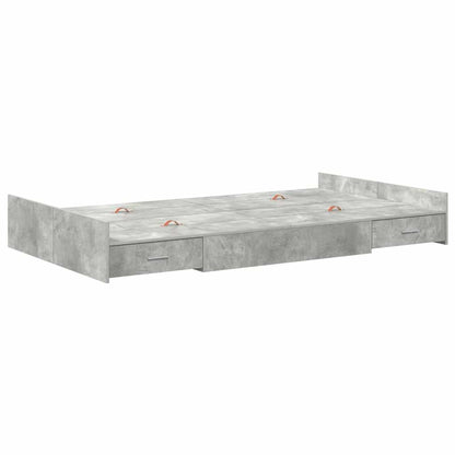 Storage Bed Frame Concrete Grey 120 x 200 cm Engineered Wood