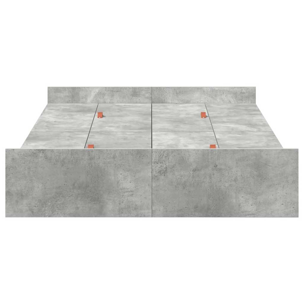 Storage Bed Frame Concrete Grey 120 x 200 cm Engineered Wood