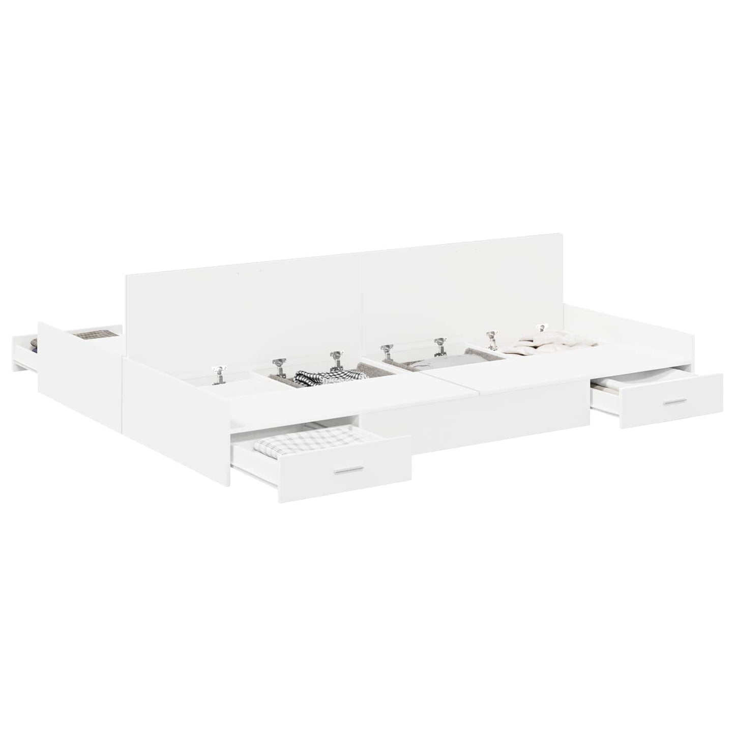 Storage Bed Frame with Door White 140 x 190 cm Engineered Wood