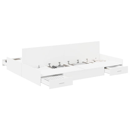 Storage Bed Frame with Door White 140 x 190 cm Engineered Wood