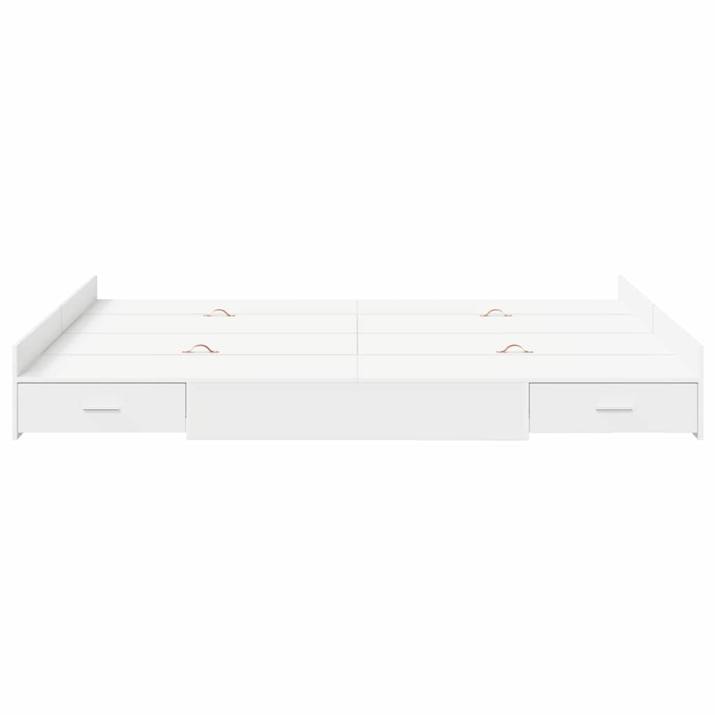 Storage Bed Frame with Door White 140 x 190 cm Engineered Wood