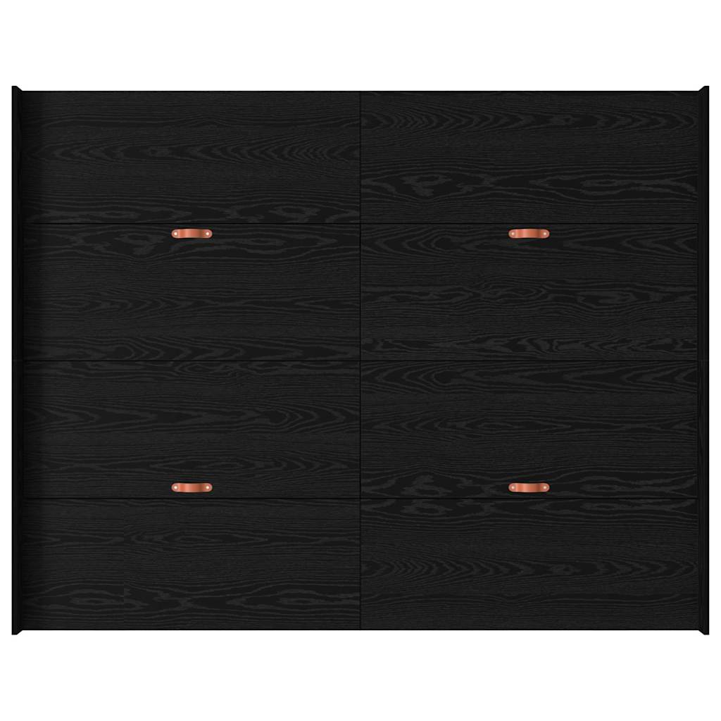 Storage Bed Frame Black Oak 140 x 190 cm Engineered Wood