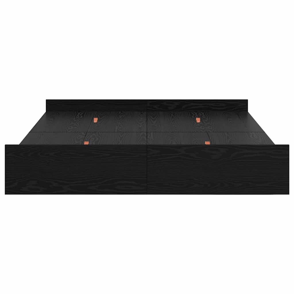 Storage Bed Frame Black Oak 135 x 190 cm Engineered Wood