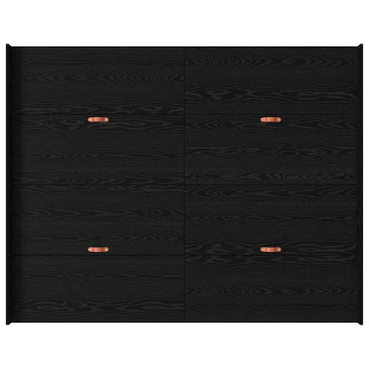 Storage Bed Frame Black Oak 135 x 190 cm Engineered Wood