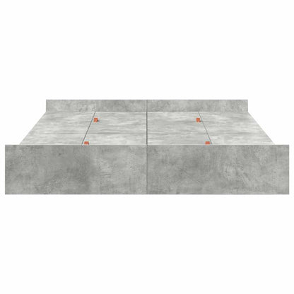 Storage Bed Frame Concrete Grey 135 x 190 cm Engineered Wood