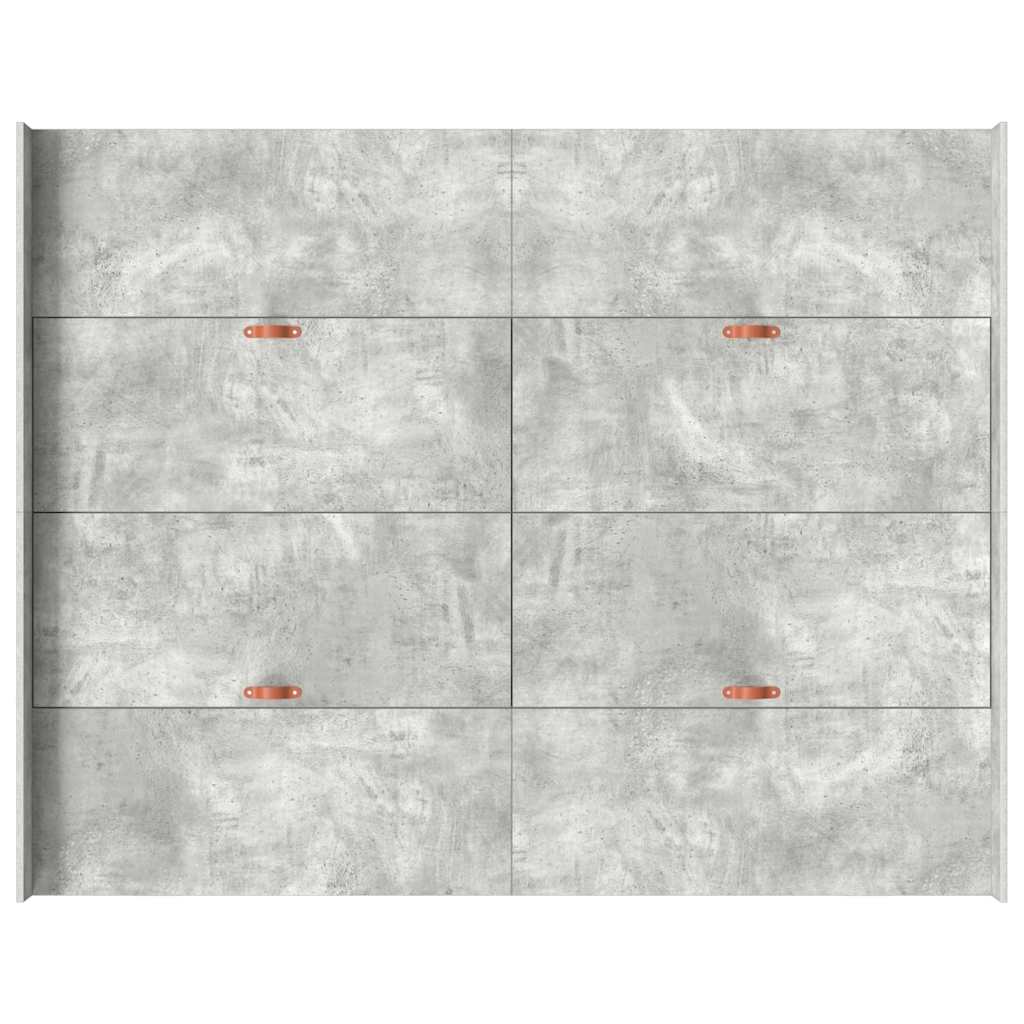 Storage Bed Frame Concrete Grey 135 x 190 cm Engineered Wood
