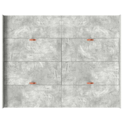 Storage Bed Frame Concrete Grey 135 x 190 cm Engineered Wood