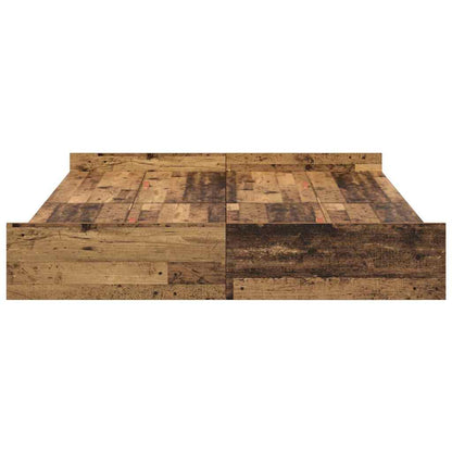 Storage Bed Frame Old Wood 135 x 190 cm Engineered Wood