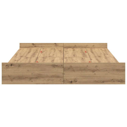 Storage Bed Frame Artisan Oak 135 x 190 cm Engineered Wood