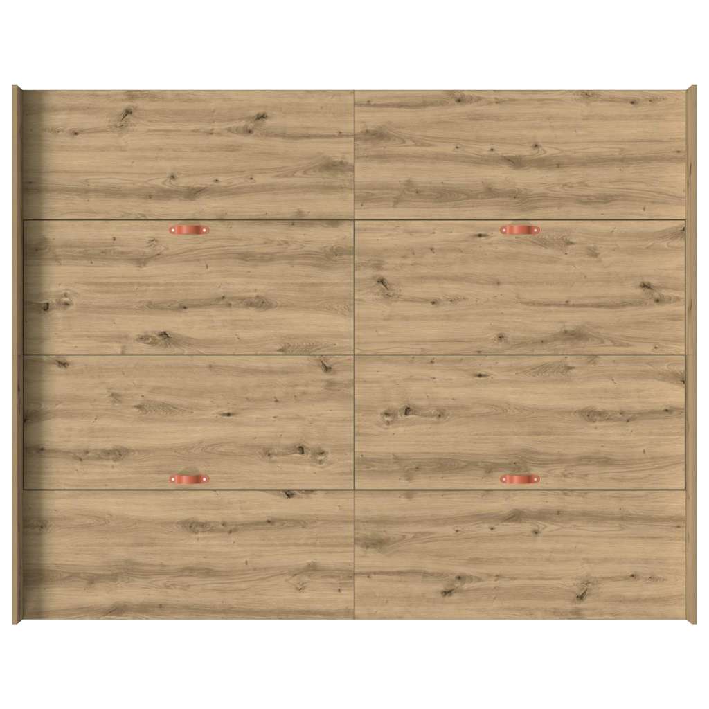 Storage Bed Frame Artisan Oak 135 x 190 cm Engineered Wood