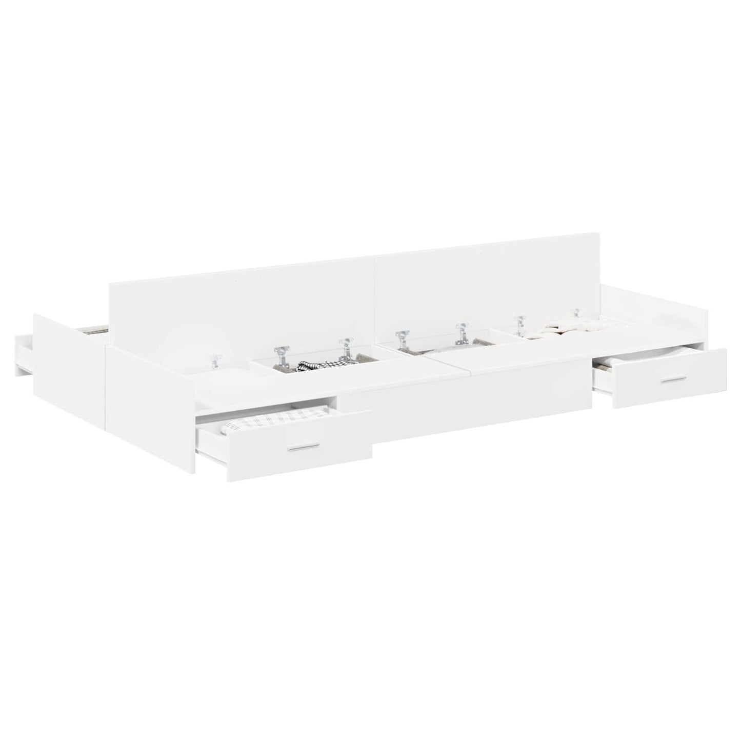 Storage Bed Frame with Door White 120 x 190 cm Engineered Wood
